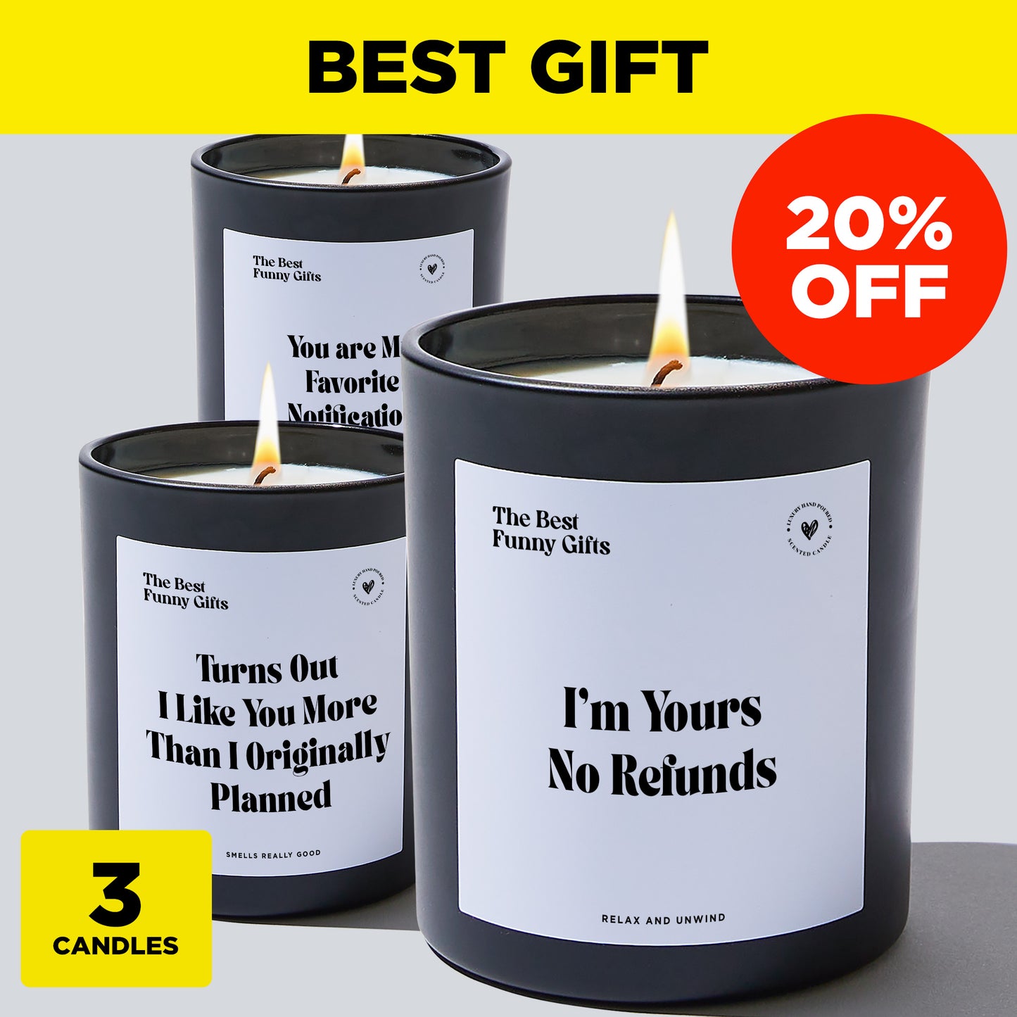 Anniversary Gift - Guaranteed Smile Bundle (3 Candles)