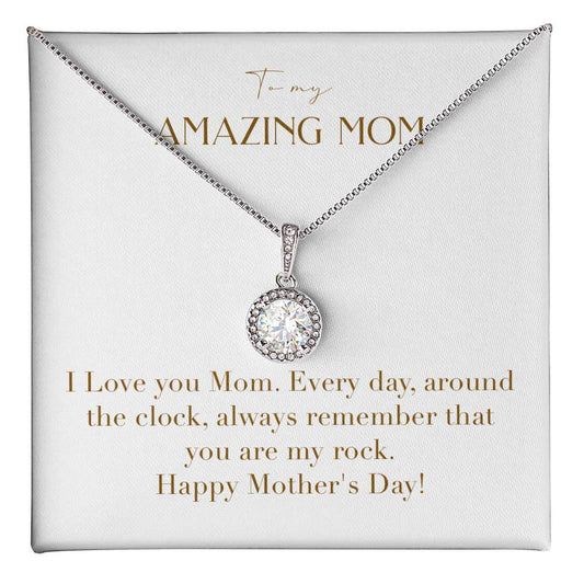 Eternal Love Necklace - I Love You Mom Every Day Around the Clock