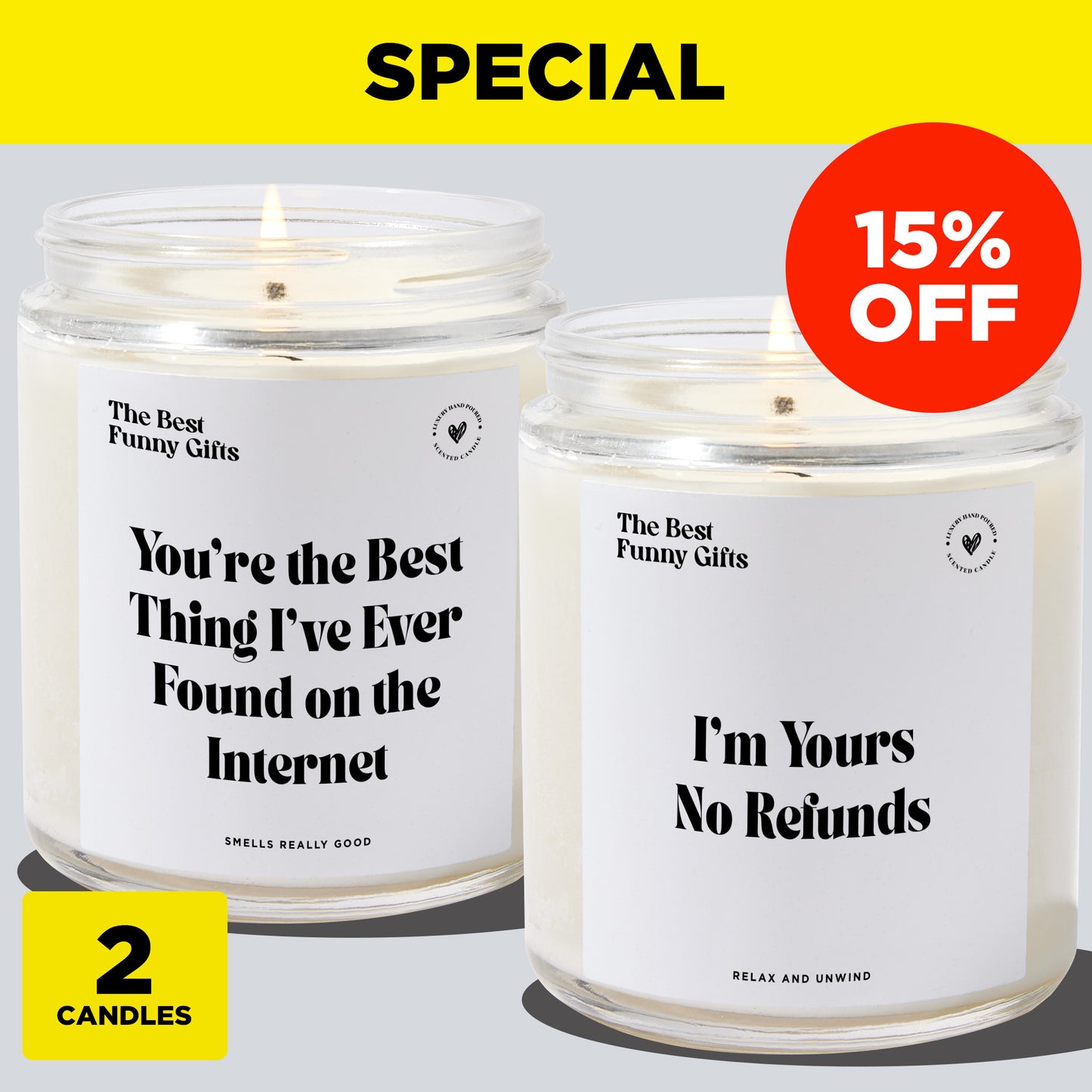 Anniversary Gift - Online Love Bundle (2 Candles)