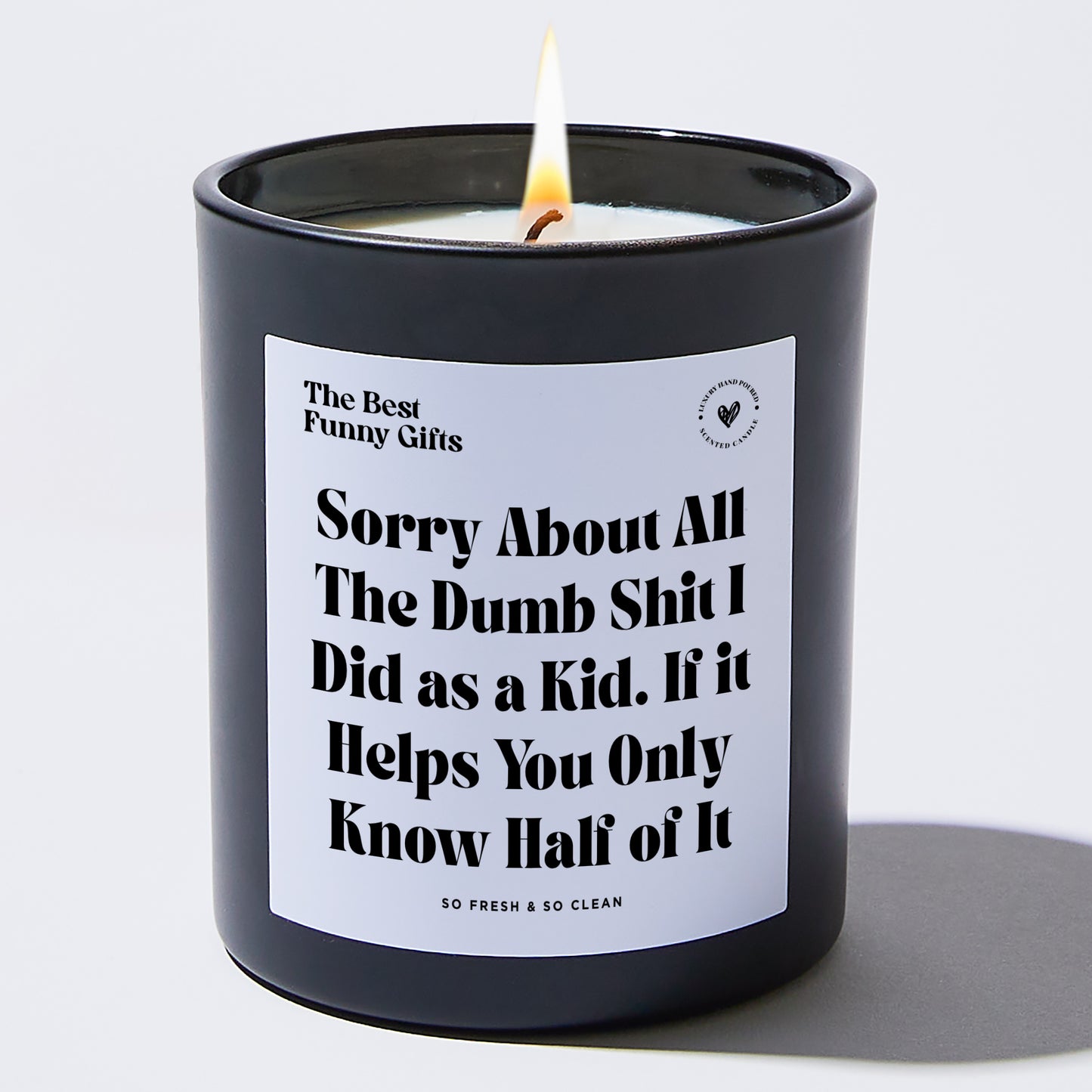 Dad Gift - Sorry About All The Dumb Shit I Did As A Kid. If It Helps You Only Know Half Of It - Candle