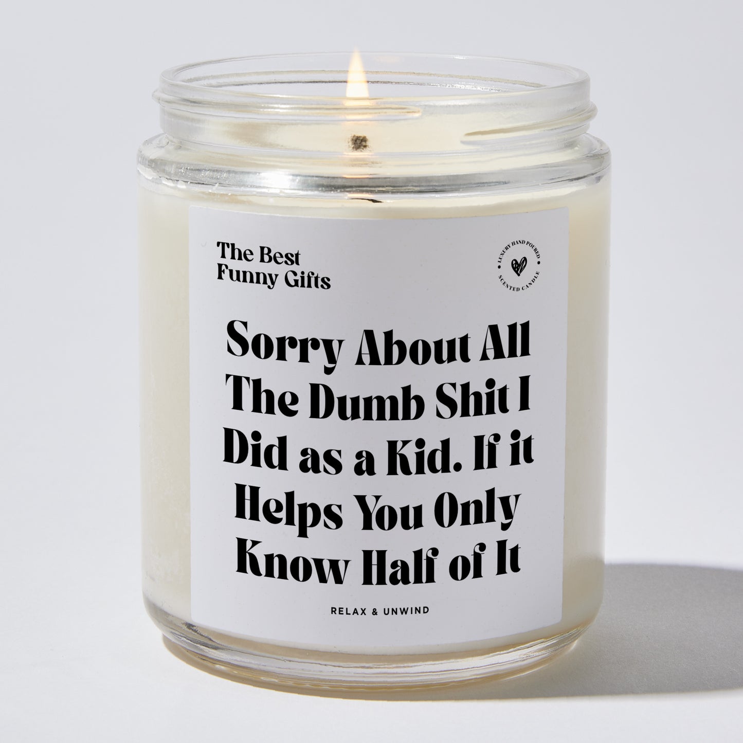 Dad Gift - Sorry About All The Dumb Shit I Did As A Kid. If It Helps You Only Know Half Of It - Candle