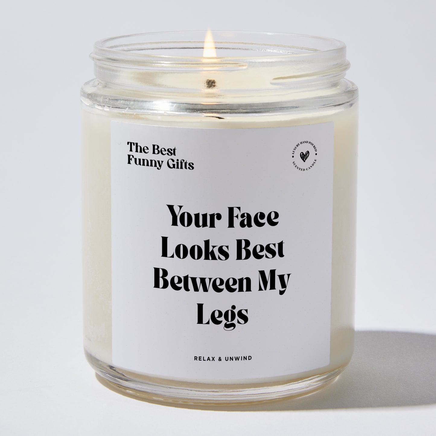 Anniversary Gift - Your Face Looks Best Between My Legs - Candle